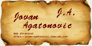 Jovan Agatonović vizit kartica